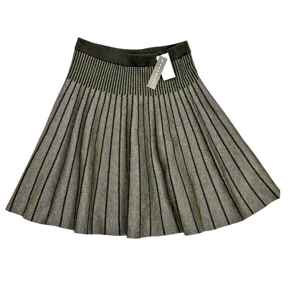 Premise Black with Heather Gray Textured Knit A-Line Skirt - Picture 7 of 8